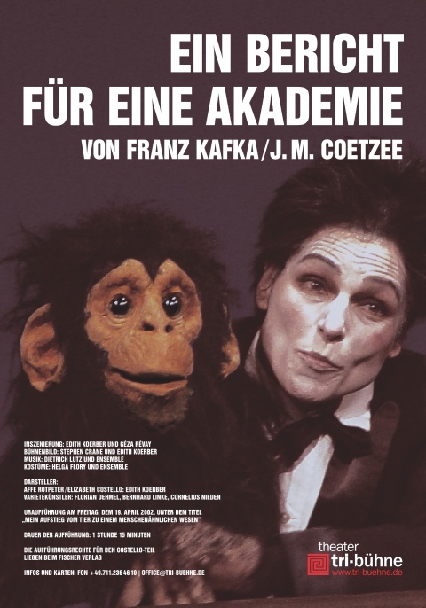 Plakat zur Produktion &quot;Ein Bericht für eine Akademie&quot;